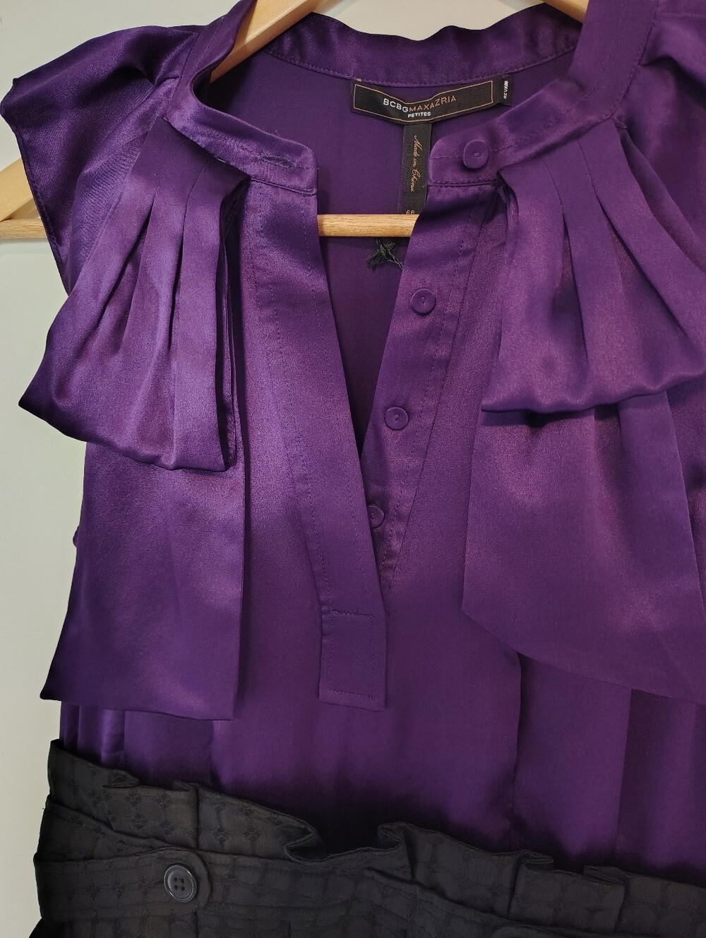 NWT BCBGMAXAZRIA Purple Black Dress Size 6P Hoco Homecoming 90s Y2K - Picture 4 of 13